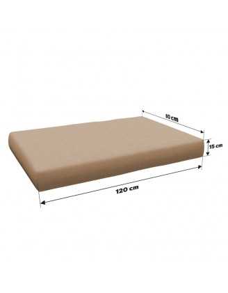 Set de 2 housses pour coussins de palette : 1× 120×80 cm + 1× 120×40 cm, beige