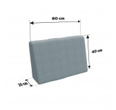 Housse pour coussin latéral de palette, 60×40 cm, bleu