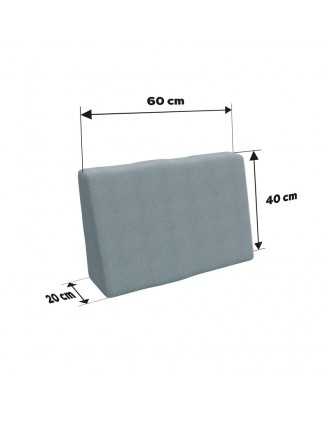 Housse pour coussin latéral de palette, 60×40 cm, bleu