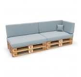 Housse pour coussin latéral de palette, 60×40 cm, bleu