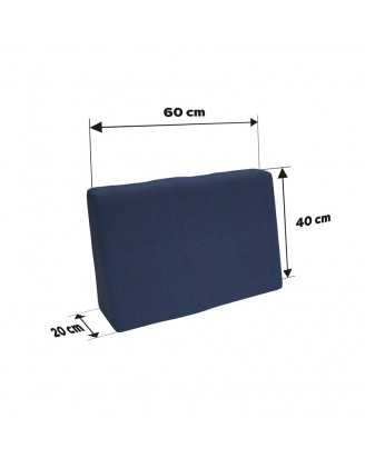 Housse pour coussin latéral de palette, 60×40 cm, bleu foncé