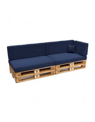 Housse pour coussin latéral de palette, 60×40 cm, bleu foncé