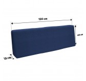 Housse pour dossier de palette, 120×40 cm, bleu foncé