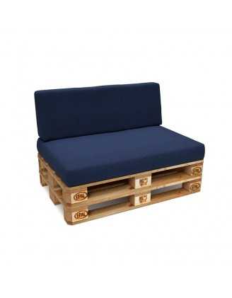 Set de 2 housses pour coussins de palette : 1× 120×80 cm + 1× 120×40 cm, bleu foncé