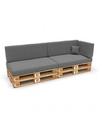 Housse pour coussin latéral de palette, 60×40 cm, gris
