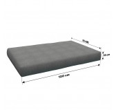 Set de 2 housses pour coussins de palette : 1× 120×80 cm + 1× 120×40 cm, gris