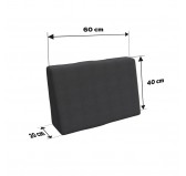 Housse pour coussin latéral de palette, 60×40 cm, anthracite
