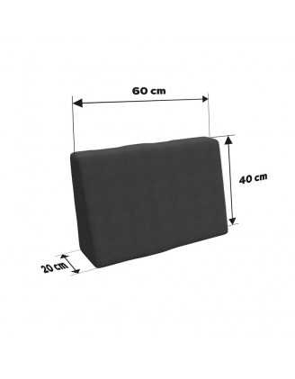 Housse pour coussin latéral de palette, 60×40 cm, anthracite