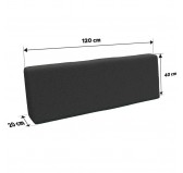 Housse pour dossier de palette, 120×40 cm, anthracite