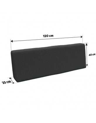 Housse pour dossier de palette, 120×40 cm, anthracite