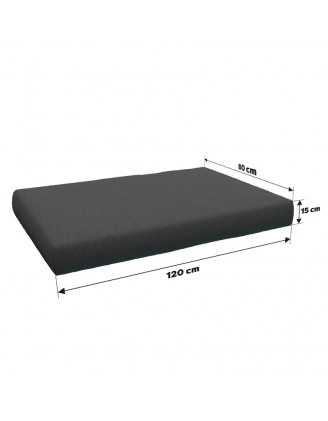 Set de 2 housses pour coussins de palette : 1× 120×80 cm + 1× 120×40 cm, anthracite