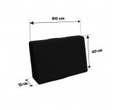 Housse pour coussin latéral de palette, 60×40 cm, noir