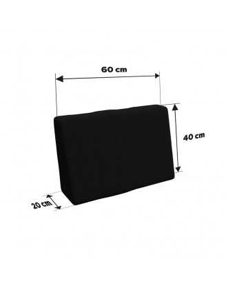 Housse pour coussin latéral de palette, 60×40 cm, noir