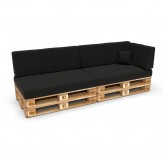 Housse pour coussin latéral de palette, 60×40 cm, noir