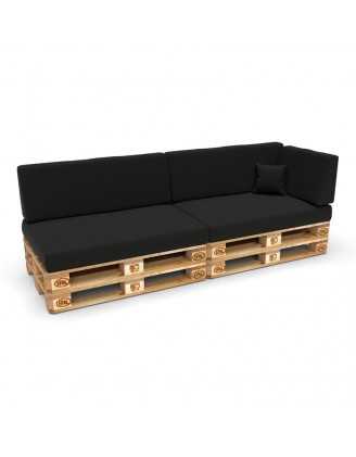 Housse pour coussin latéral de palette, 60×40 cm, noir