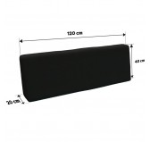 Housse pour dossier de palette, 120×40 cm, noir