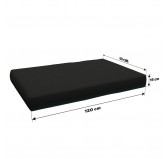 Housse pour assise de palette, 120×80 cm, noir