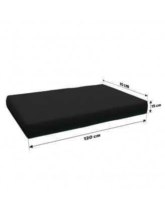 Set de 2 housses pour coussins de palette : 1× 120×80 cm + 1× 120×40 cm, noir