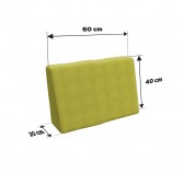 Housse pour coussin latéral de palette, 60×40 cm, vert lime