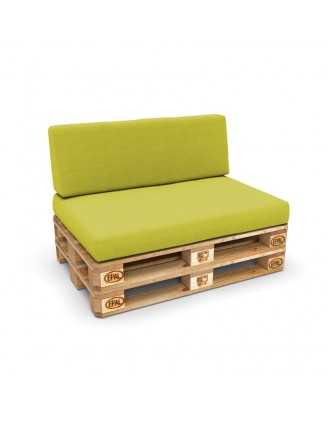 Set de 2 housses pour coussins de palette : 1× 120×80 cm + 1× 120×40 cm, vert lime