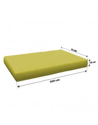 Set de 2 housses pour coussins de palette : 1× 120×80 cm + 1× 120×40 cm, vert lime