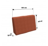 Housse pour coussin latéral de palette, 60×40 cm, orange
