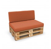 Set de 2 housses pour coussins de palette : 1× 120×80 cm + 1× 120×40 cm, orange