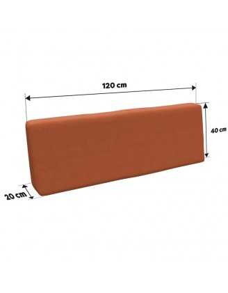 Set de 2 housses pour coussins de palette : 1× 120×80 cm + 1× 120×40 cm, orange