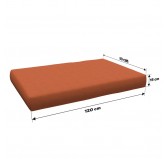Set de 2 housses pour coussins de palette : 1× 120×80 cm + 1× 120×40 cm, orange
