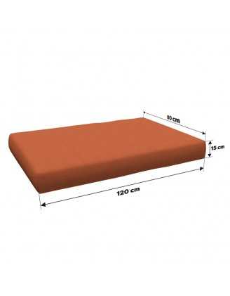 Set de 2 housses pour coussins de palette : 1× 120×80 cm + 1× 120×40 cm, orange