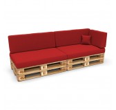 Housse pour coussin latéral de palette, 60×40 cm, rouge