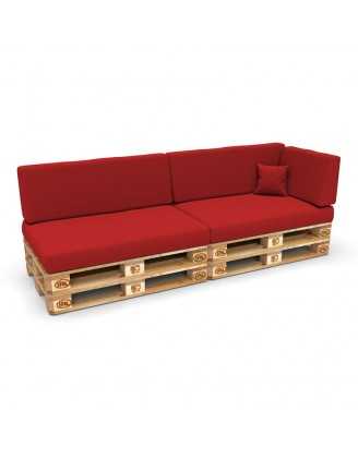 Housse pour coussin latéral de palette, 60×40 cm, rouge
