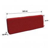 Set de 2 housses pour coussins de palette : 1× 120×80 cm + 1× 120×40 cm, rouge