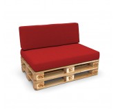 Set de 2 housses pour coussins de palette : 1× 120×80 cm + 1× 120×40 cm, rouge
