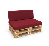 Set de 2 housses pour coussins de palette : 1× 120×80 cm + 1× 120×40 cm, bordeaux