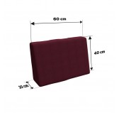 Housse pour coussin latéral de palette, 60×40 cm, violet