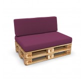 Set de 2 housses pour coussins de palette : 1× 120×80 cm + 1× 120×40 cm, violet