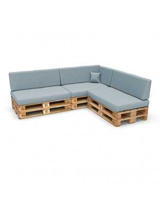 Housse pour coussin décoratif de palette, 40×40 cm, bleu
