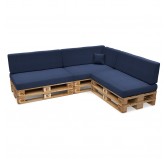 Housse pour coussin décoratif de palette, 40×40 cm, bleu foncé