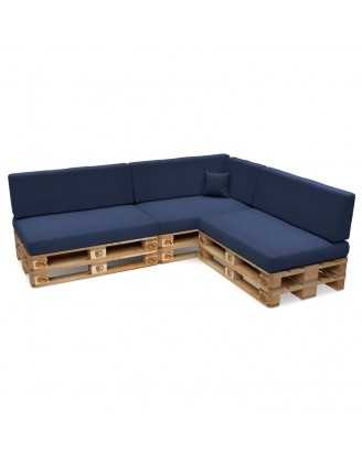 Housse pour coussin décoratif de palette, 40×40 cm, bleu foncé